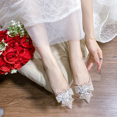 Chunky Low Heel Pumps Sparkly Wedding Party Shoes Women