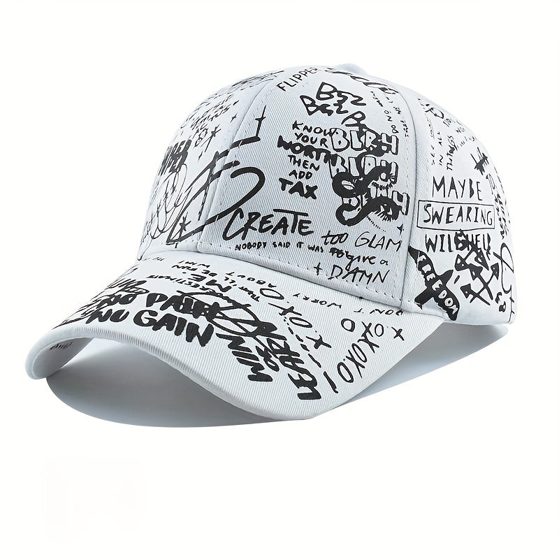 Cool Graffiti Printed Baseball Cap for Men and Women