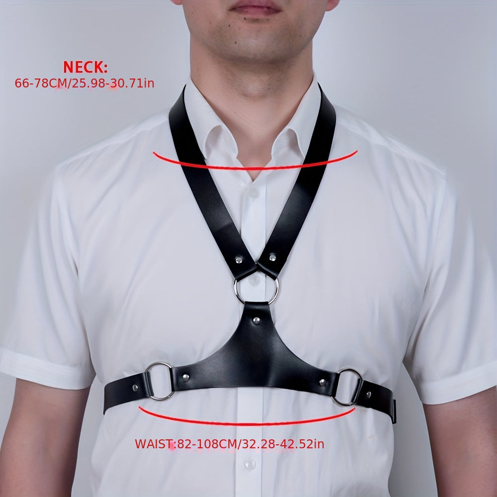Men's Leather Chest Strap for Matching Shirts