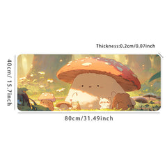 Cute & Comforting Anime Mushroom Mouse Pad for Office & Gaming
