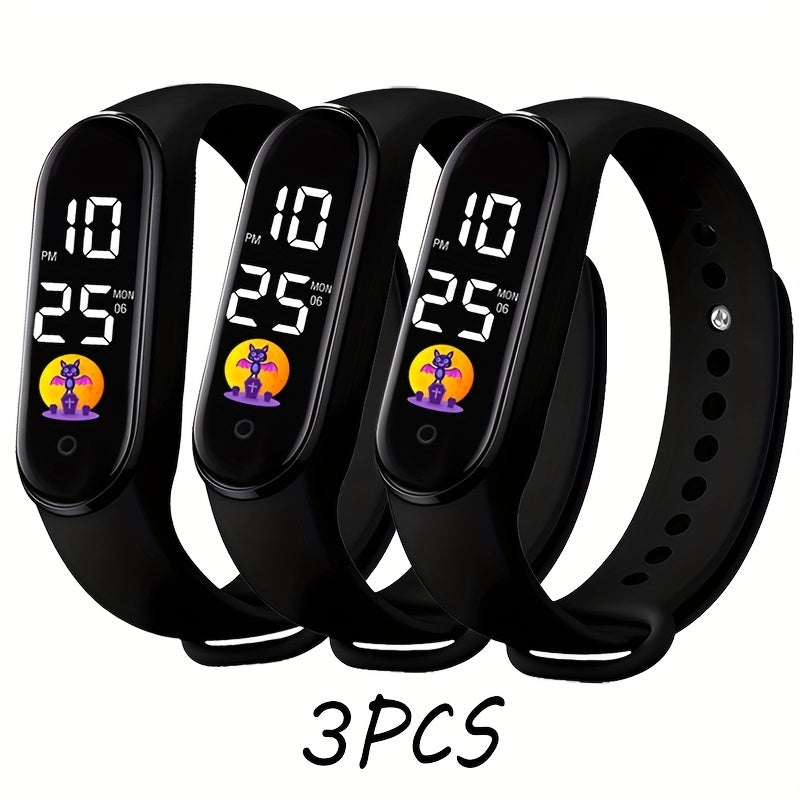 3pc Set LED Digital Student Watch
