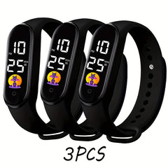 3pc Set LED Digital Student Watch