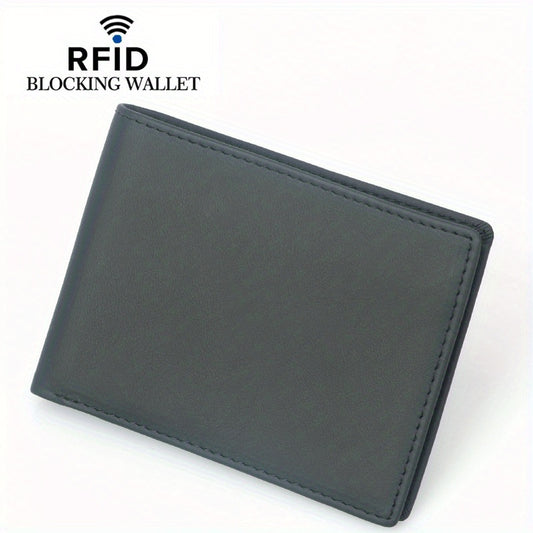 Men's Slim RFID Blocking Leather Wallet Card Holder Coin Purse