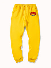 Boston 5072 Letter Print Casual Joggers Men's Sweatpants