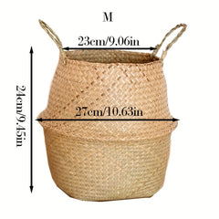 Woven Flower Basket for Home Decor, Rattan Flower Pot for Floral Arrangement