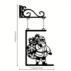 Wall Metal Santa Claus Decoration Craft Indoor Outdoor Garden Gift