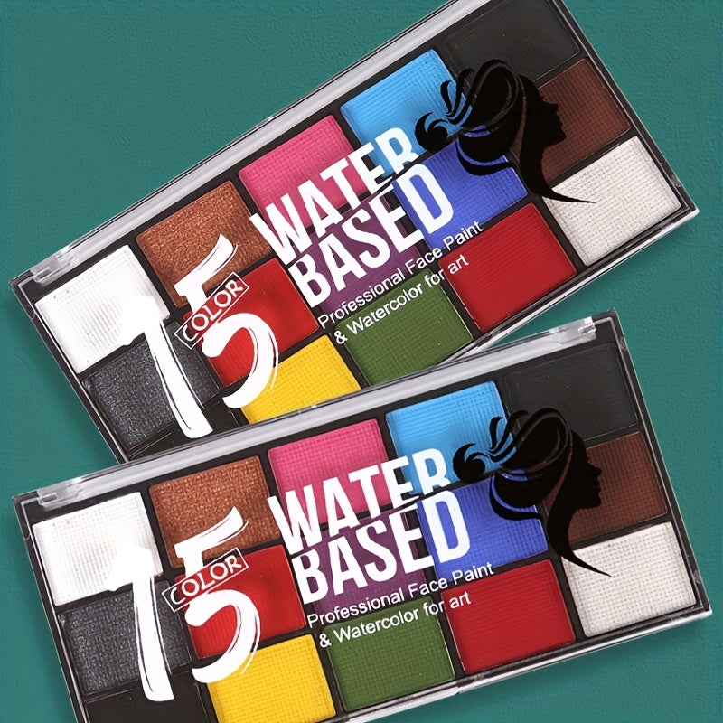 15 Colors Water-based Body Painting Set Face Paint for Halloween Makeup