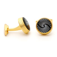 Round Golden Men's Dress Shirt Cufflinks
