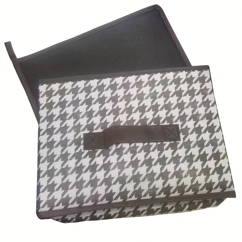 Houndstooth Clothes Drawer Storage Basket Large Reusable Box