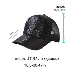 Sequin Mesh Baseball Cap Sun Protection Hat For Outdoor Holiday