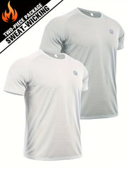 Men's Sports Tee Shirt for Summer Fitness - Round Neck Stretch T-shirt