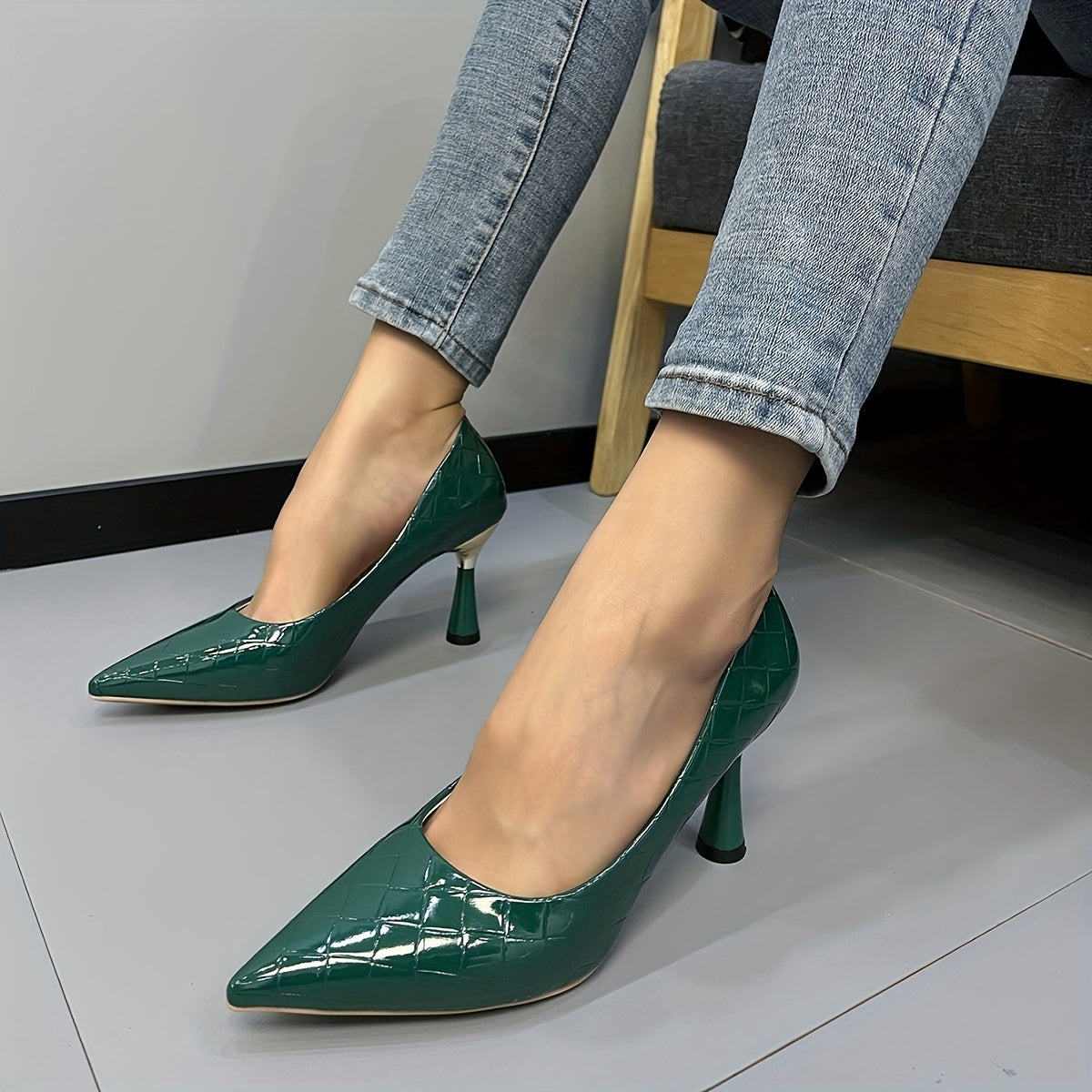 Sexy Pointed Toe Stiletto Heels Slip On High Heels Party Dress Pumps