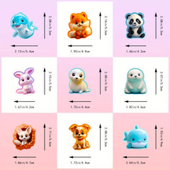100pcs 3D Animal Cartoon Plush Toy Stickers for Adults Teens