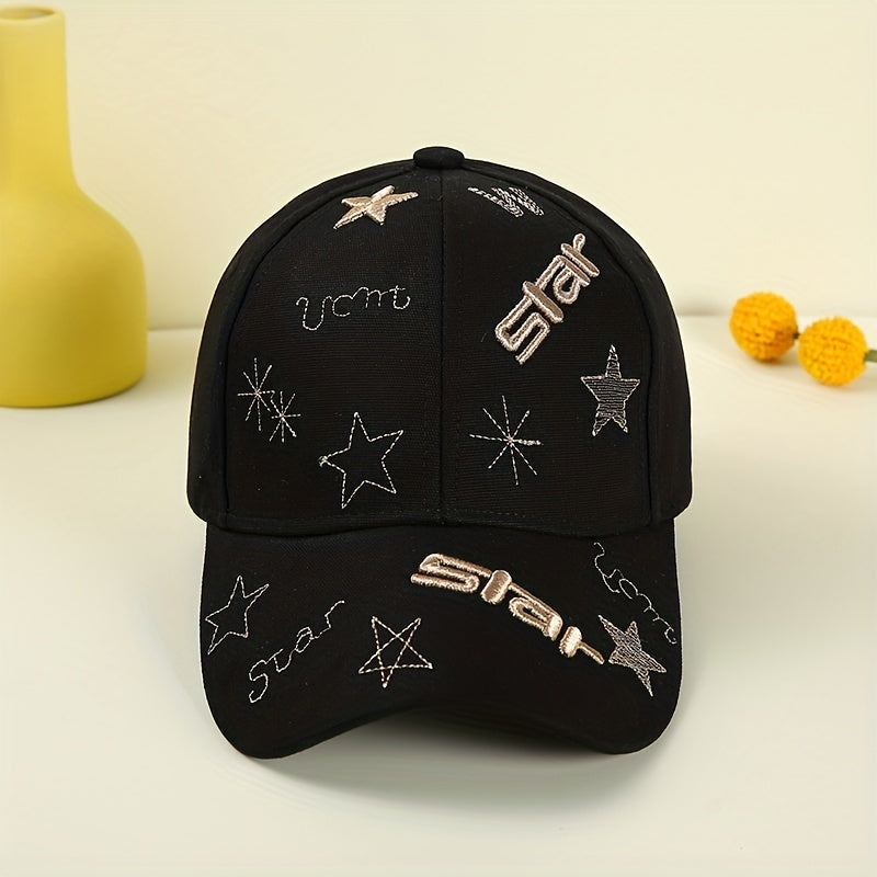 Star Embroidery Baseball Cap Adjustable Couple Dad Hats