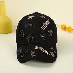 Star Embroidery Baseball Cap Adjustable Couple Dad Hats