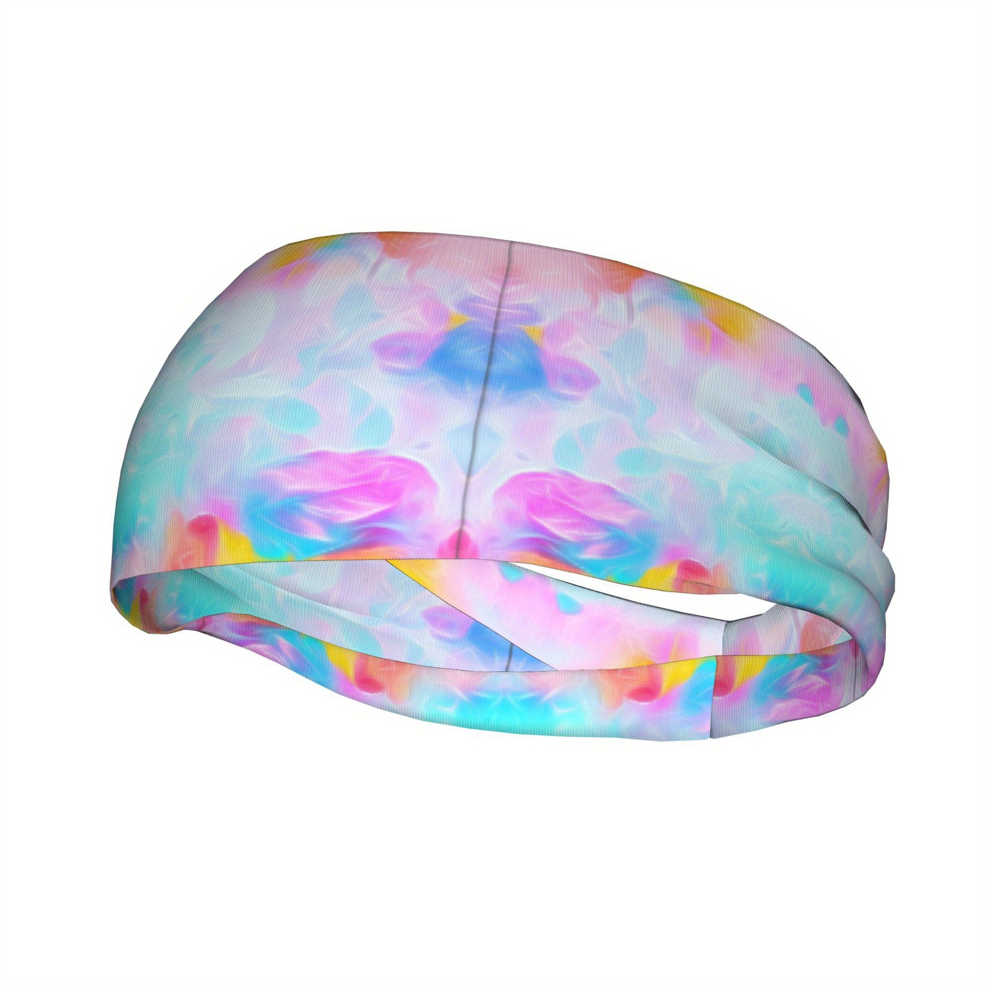 Men's Non Slip Workout Headband Sweat Wicking in Pastel Rainbow Colors