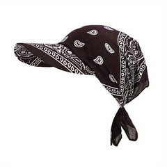 Paisley Print Turban Cap Headwrap Sun Visor Hat