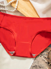 Maple Leaf Print Red Briefs Comfy Stretchy Intimates Panties Women's Lingerie