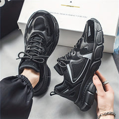 Men's Chunky Lace-up Sneakers Athletic Shoes Arch Support