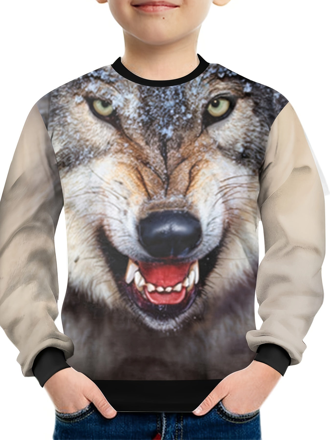 3D Animal Colorful Geometric Pattern Sweatshirt For Kids
