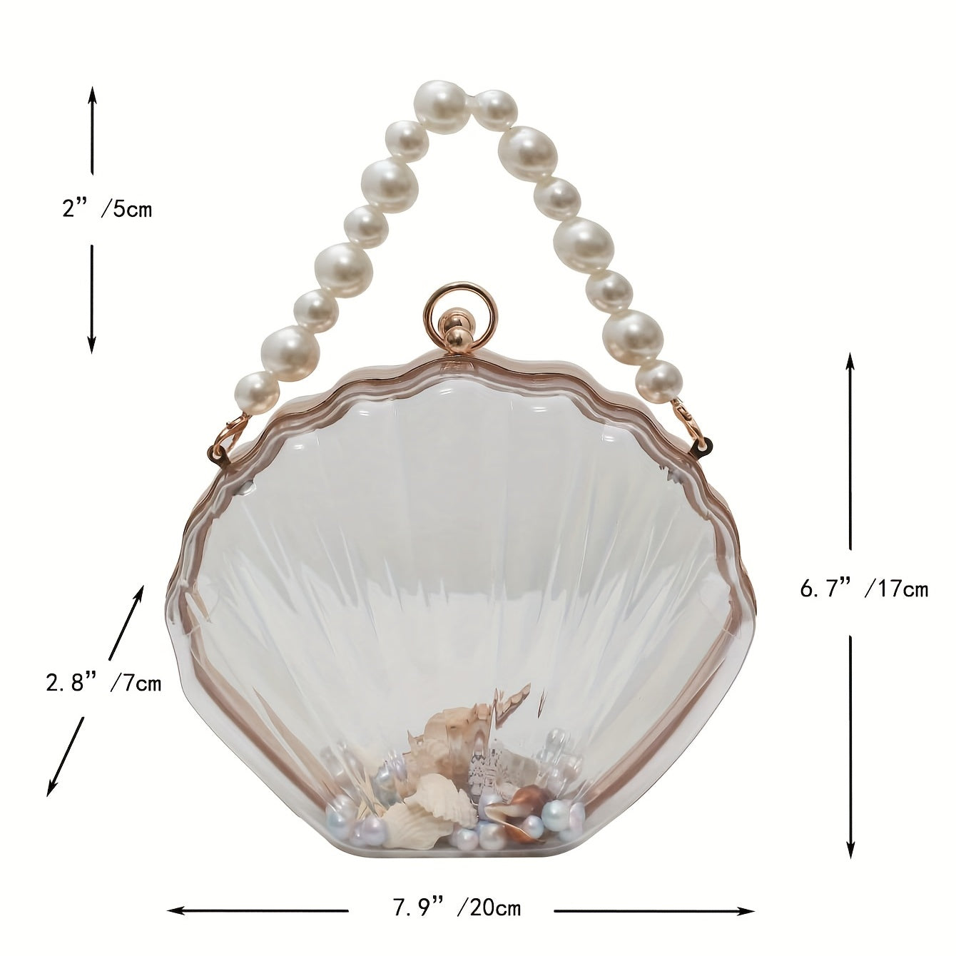 Shell Shoulder Bag Transparent Satchel Bag All Match Bag