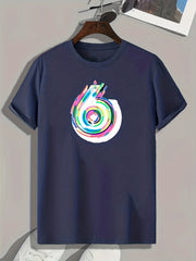 Colorful Circle Print Men's Graphic T shirt Casual Comfy Tees For Summer