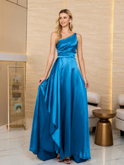 Satin Backless High Slit Prom Dress Formal Dinner Slim Dress