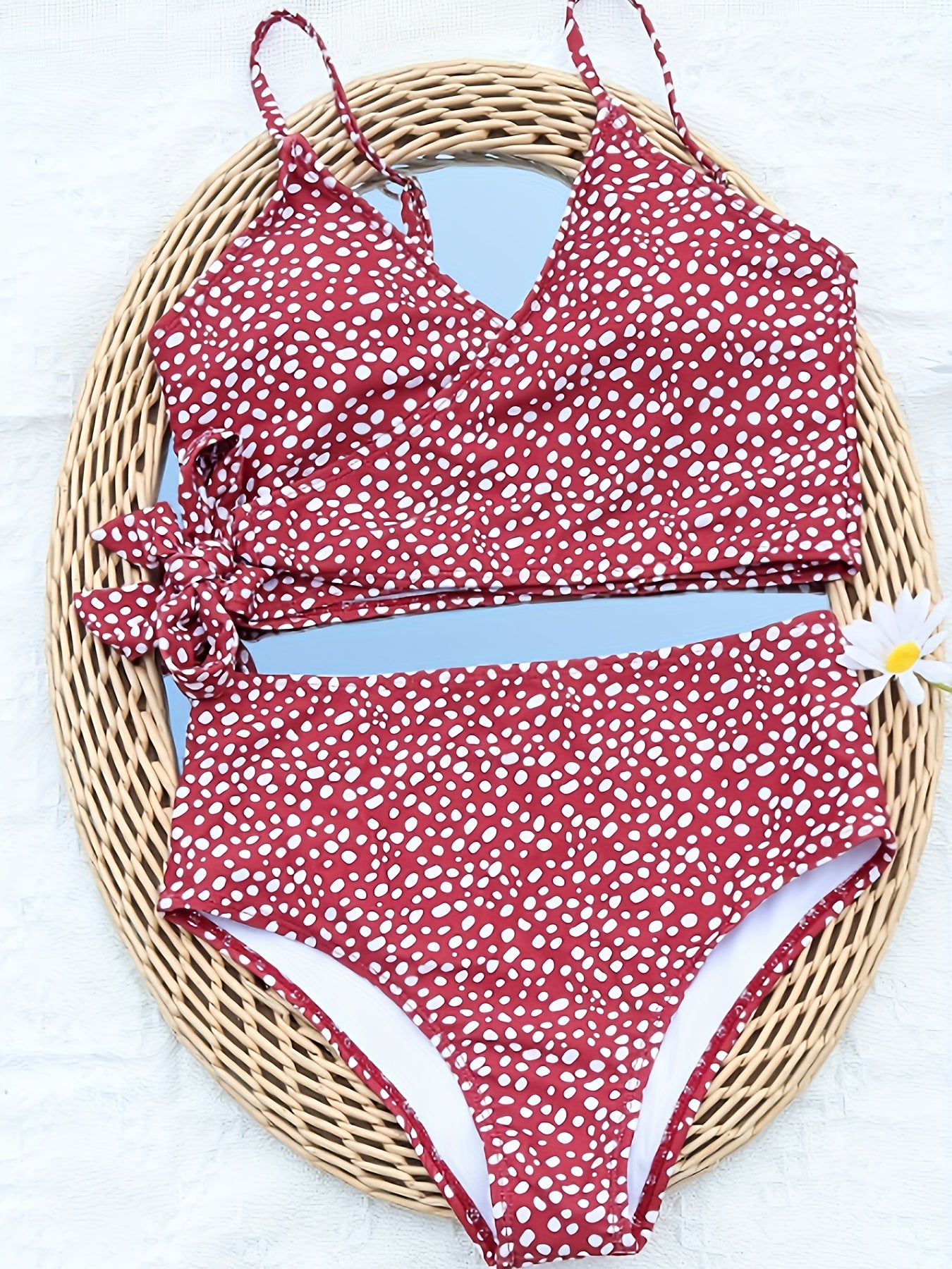 Dalmatian Bikini Set V Neck Bra & Wrap Hi