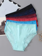 6 Pack Plus Size Sexy Panties Set High Rise Briefs