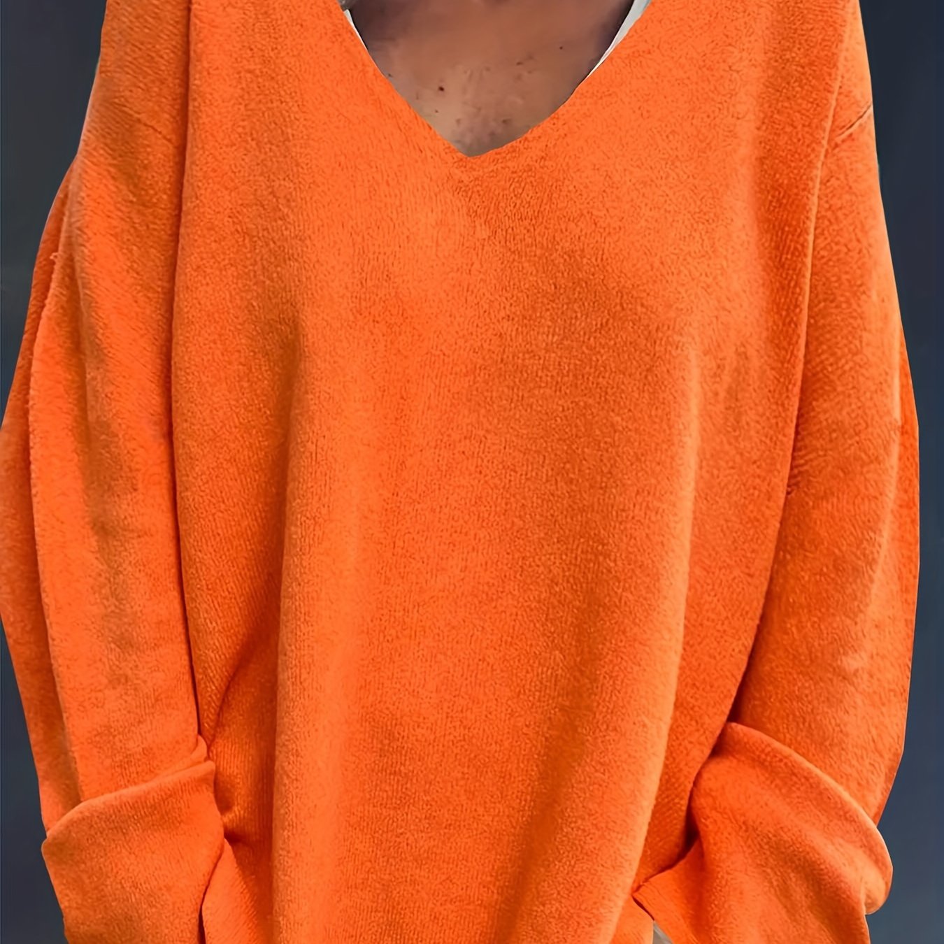 V Neck Oversized Split Sweater