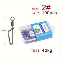 100pcs Fishing Swivels Arc Pin Line Connector Fishing Supplies