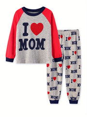 Toddler Boys Pajamas Set I Love Dad I Love Mom
