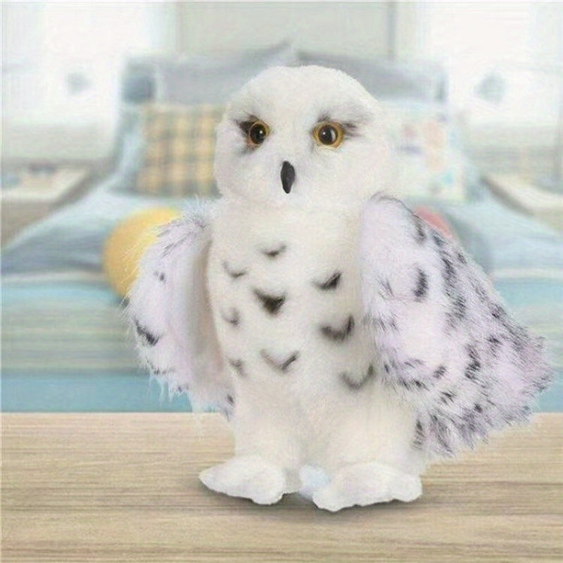 Snow Owl Plush Toy 7.87in Soft Stuffed Animal with Spotted Wings
