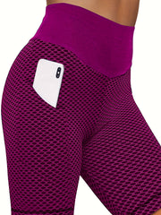 Mesh High Waist Butt Lifting Shorts With Pockets for Fitness Yoga
