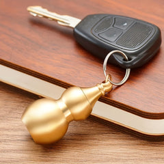 Vintage Brass Gourd Keychain Pendant for Men