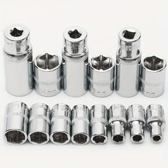 1/4 Socket Set Combination Hexagonal Socket Head Square Ratchet Wrench 6.3mm