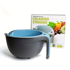 2-In-1 Colander Bowl Double Layer Drain Basket Multifunction Strainer
