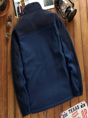 Men's Polar Fleece Jacket Stand Collar Stretch Coat
