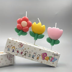 Flower Candle Birthday Party Decor Retro Toy