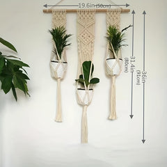 Macame Tassel Tapestry Flower Basket Plant Coat Hanger Wall Pendant