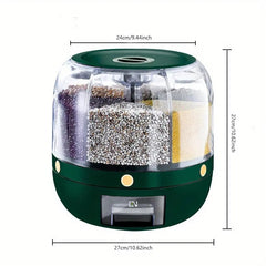 Large Capacity Rotating Rice Bucket Cereal Container