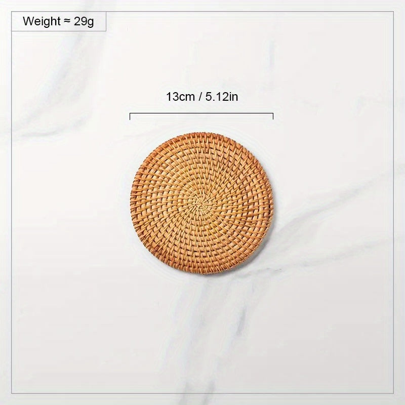 Vietnamese Autumn Vine Rattan Coasters for Home Kitchen Decor