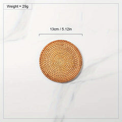 Vietnamese Autumn Vine Rattan Coasters for Home Kitchen Decor