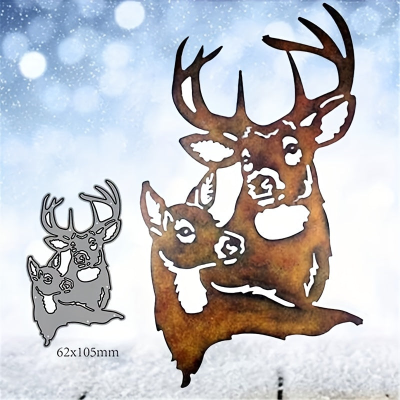 Christmas Deer Head Series Metal Cutting Die for DIY Scrapbook
