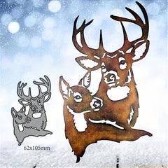 Christmas Deer Head Series Metal Cutting Die for DIY Scrapbook