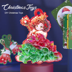 24pcs Christmas Theme Ornaments Dressing Stickers Gift