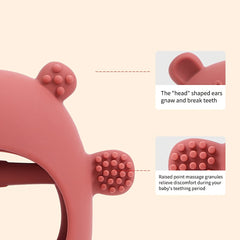 Wearable Baby Chewable Teether Toy Little Bear Mitten Teething Toy
