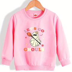 Cute Ghost & Broom Kids Sweatshirt
