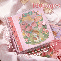 Tulip Dream Square Journal Book PVC Soft Shell Loose-leaf Square Grid Core
