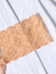 6pcs Floral Lace Thongs Scallop Trim Panties Soft Comfy Women's Lingerie